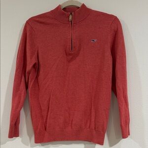Vineyard Vines Kids Red Half-Zip Sweater